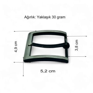 Kemer Tokası 3,8 cm Siyah Silme 1 Adet