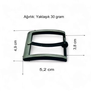 Kemer Tokası 3,8 cm Siyah Silme 1 Adet