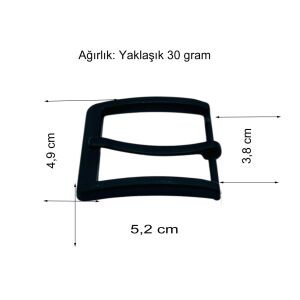 Kemer Tokası 3,8 cm Siyah Silme 1 Adet