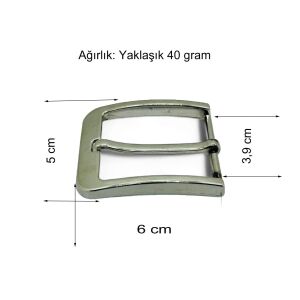 Kemer Tokası 4 cm 1 Adet Nikel