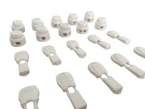 Bağcık İçin Buton Model Akıllı Kilitl Mekanizması 5 Çift - 20 Parça Beyaz