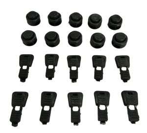 Bağcık İçin Buton Model Akıllı Kilitl Mekanizması 5 Çift - 20 Parça Beyaz