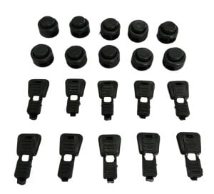 Bağcık İçin Buton Model Akıllı Kilitl Mekanizması 5 Çift - 20 Parça Beyaz