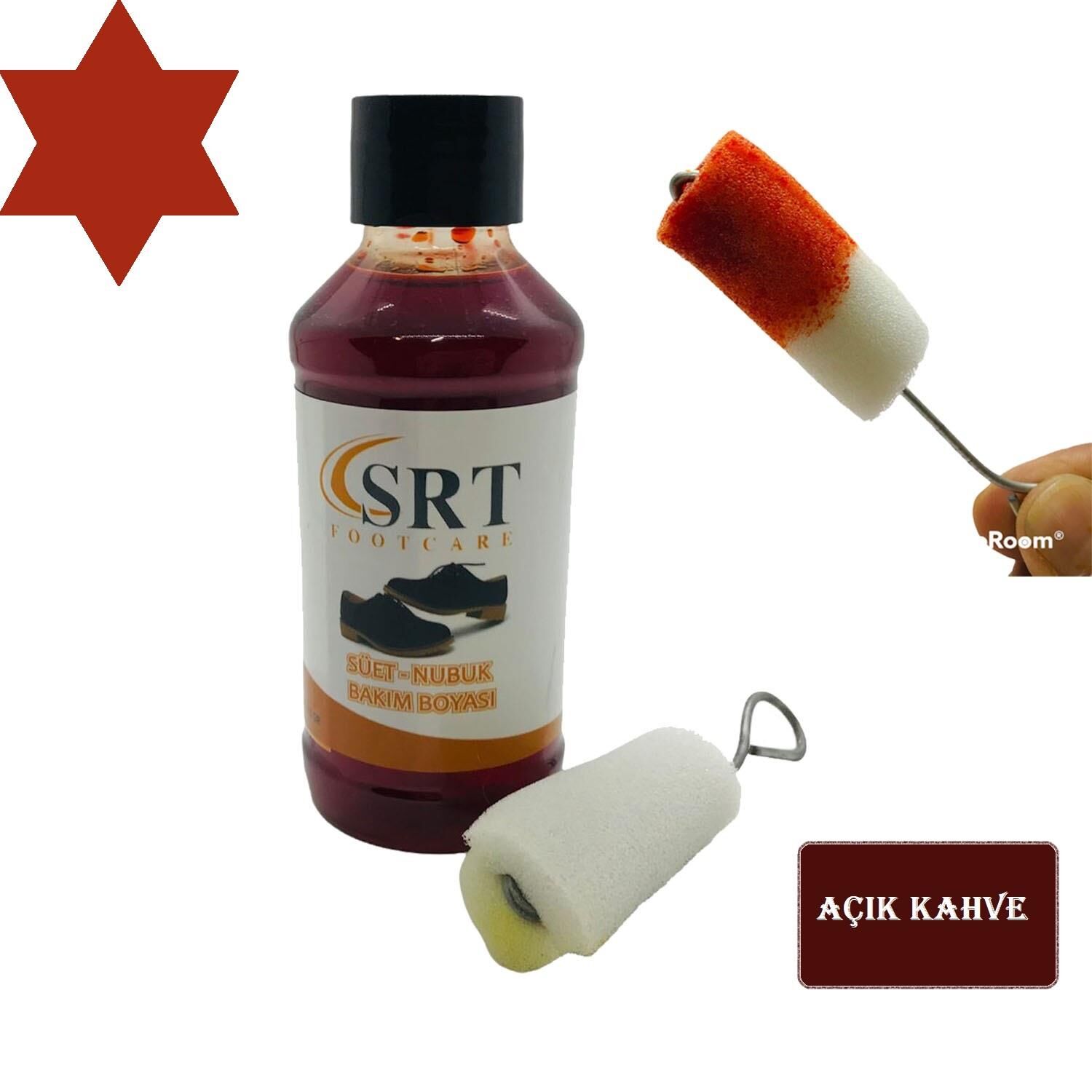 TOPTAN SRTfootcare Süet Nubuk Likit Ayakkabı Bakım Boyası 110 Gr 12 Adet Açık Kahve