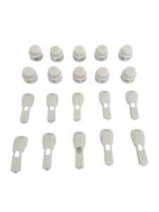 Bağcık İçin Buton Model Akıllı Kilitl Mekanizması 5 Çift - 20 Parça Beyaz