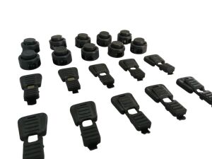 Bağcık İçin Buton Model Akıllı Kilitl Mekanizması 5 Çift - 20 Parça Siyah