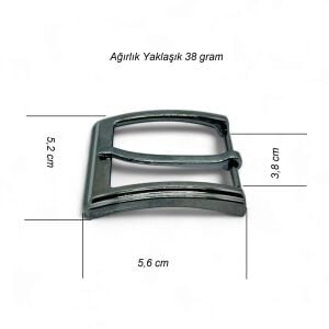 Kemer Tokası 3,8 cm Siyah Nikel 1 Adet