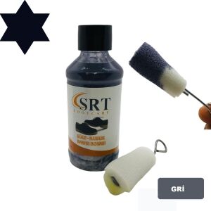 TOPTAN SRTfootcare Süet Nubuk Likit Ayakkabı Bakım Boyası 110 Gr 12 Adet Gri
