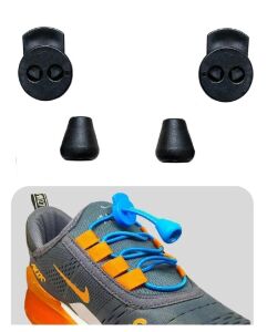 Bağcık İçin Yassı Model Akıllı Kilit Mekanizması 5 Çift - 20 Parça Lacivert