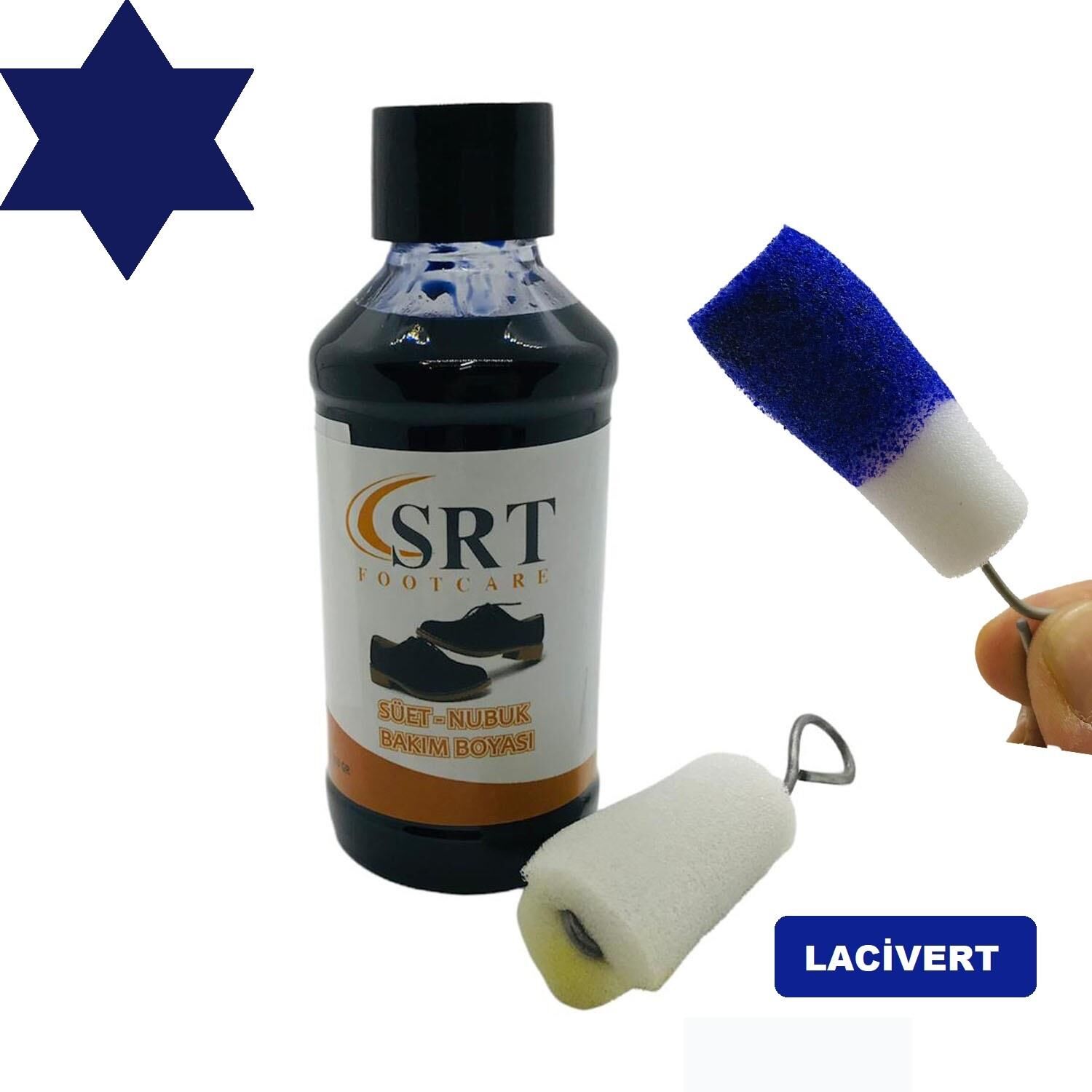TOPTAN SRTfootcare Süet Nubuk Likit Ayakkabı Bakım Boyası 110 Gr 12 Adet Lacivert
