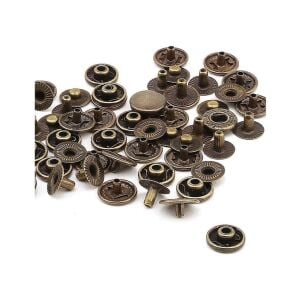 Metal Çıtçıt VT2 51no Alfa 10 Adet (Leathercraft, Deri Hobi) Siyah Nikel