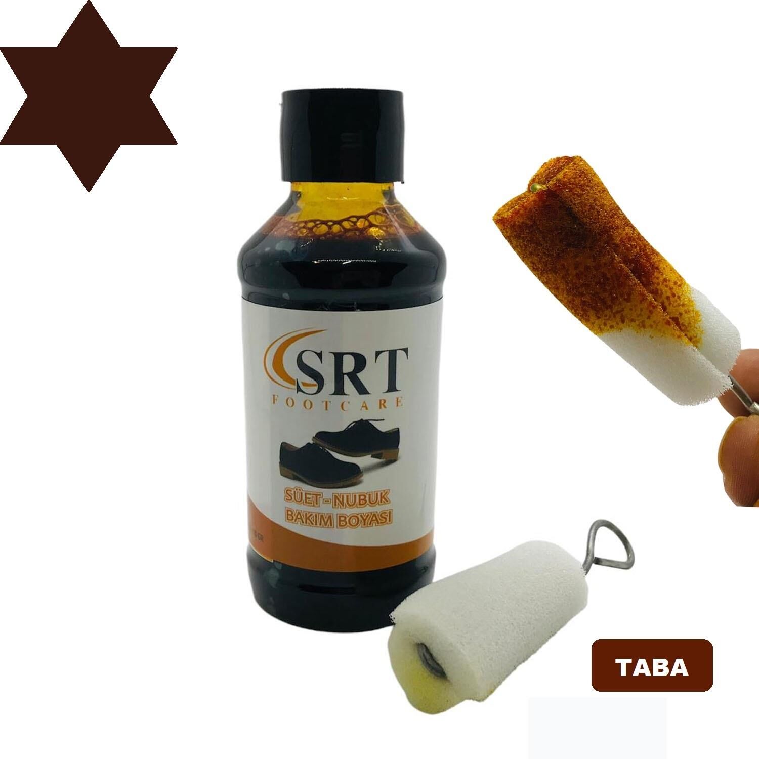 TOPTAN SRTfootcare Süet Nubuk Likit Ayakkabı Bakım Boyası 110 Gr 12 Adet Taba