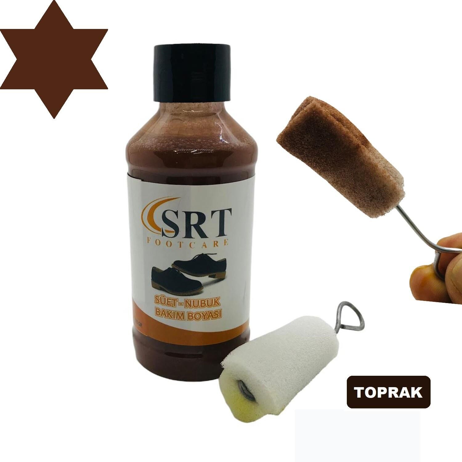 TOPTAN SRTfootcare Süet Nubuk Likit Ayakkabı Bakım Boyası 110 Gr 12 Adet Toprak