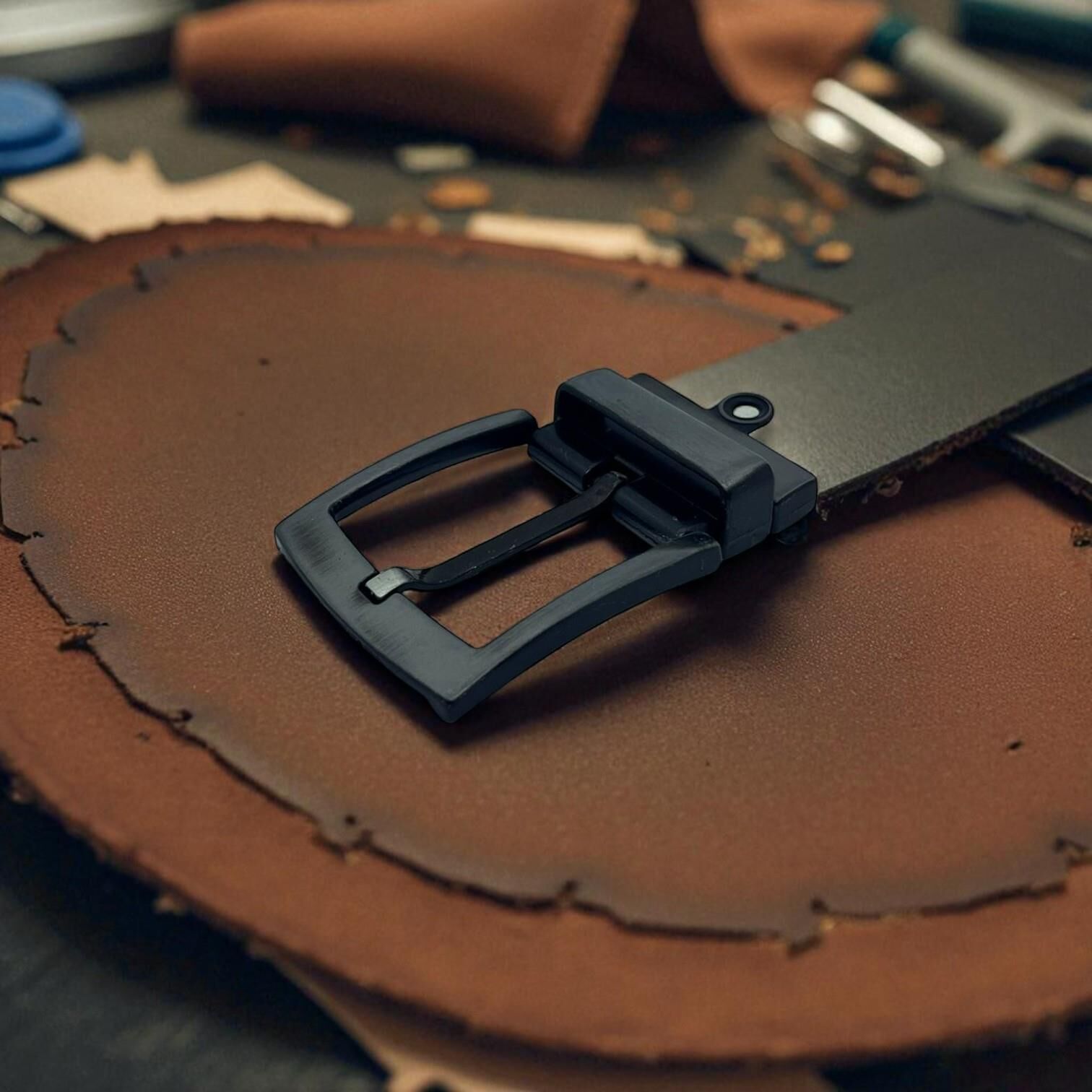 Kemer Tokası 4,5 cm Döner Kafa 1 Adet Siyah Silme (Leathercraft, Deri Hobi)