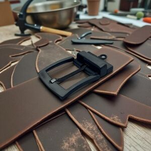 Kemer Tokası 4,5 cm Döner Kafa 1 Adet Siyah Silme (Leathercraft, Deri Hobi)