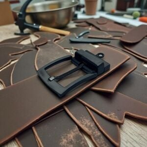 Kemer Tokası 4,5 cm Döner Kafa 1 Adet Siyah Silme (Leathercraft, Deri Hobi)