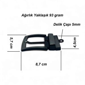 Kemer Tokası 4,5 cm Döner Kafa 1 Adet Siyah Boyalı (Leathercraft, Deri Hobi)