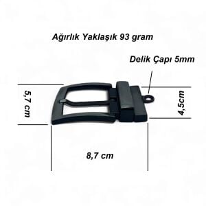 Kemer Tokası 4,5 cm Döner Kafa 1 Adet Siyah Boyalı (Leathercraft, Deri Hobi)