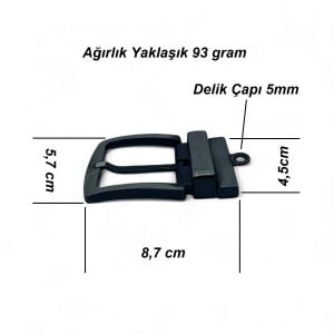 Kemer Tokası 4,5 cm Döner Kafa 1 Adet Siyah Boyalı (Leathercraft, Deri Hobi)