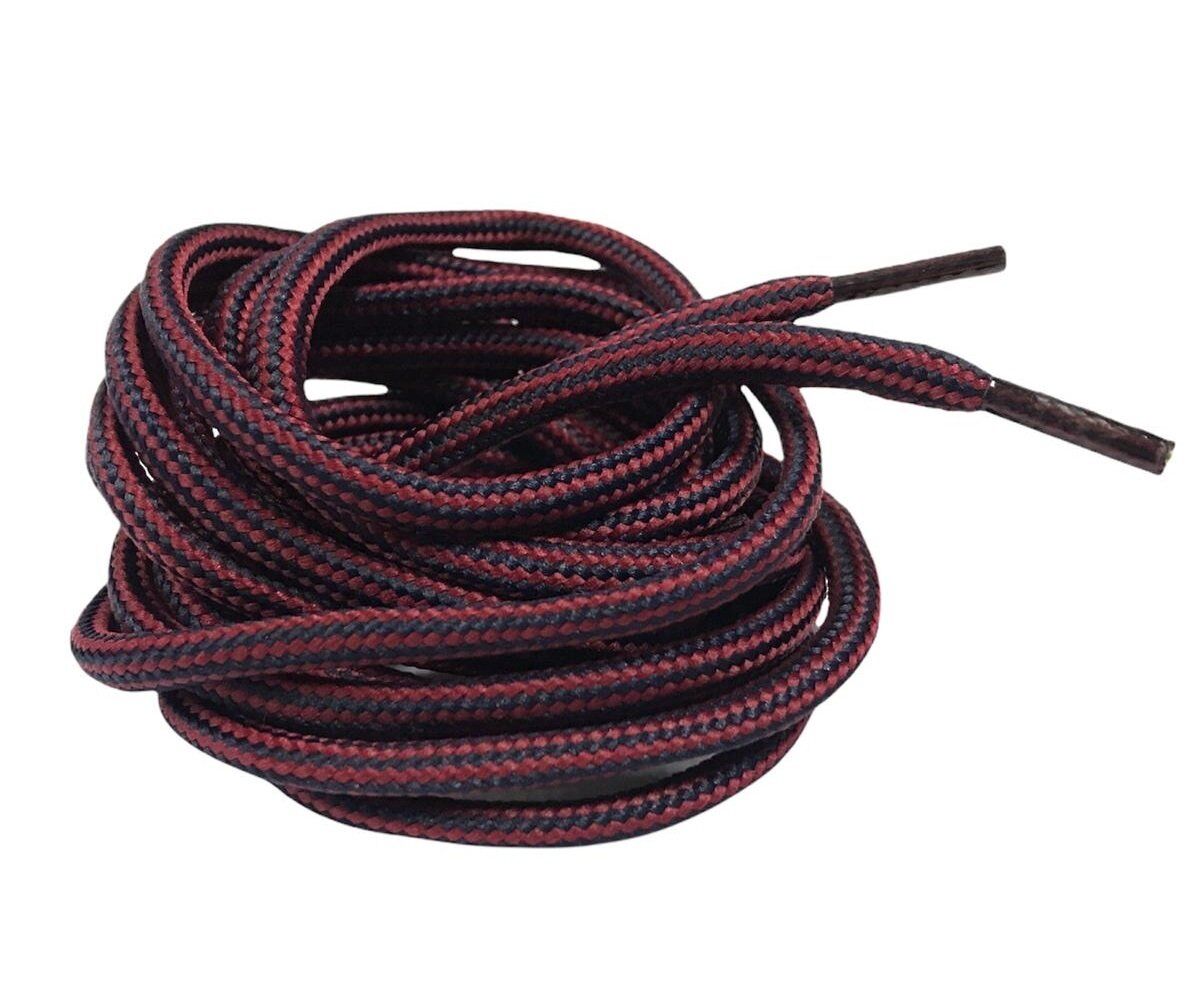 Çift Renk Yuvarlak Bot Bağcığı K350 120cm 1 Çift Bordo Lacivert