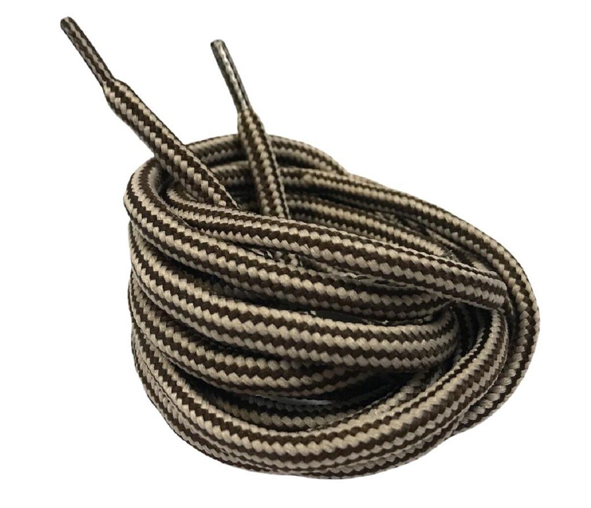 Çift Renk Yuvarlak Bot Bağcığı K350 120cm 1 Çift Kahve Bej