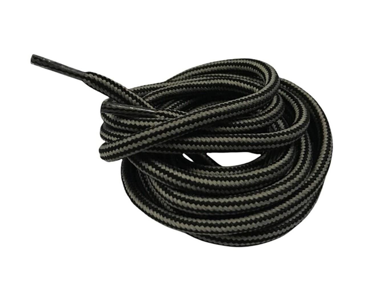 Çift Renk Yuvarlak Bot Bağcığı K350 120cm 1 Çift Siyah Gri