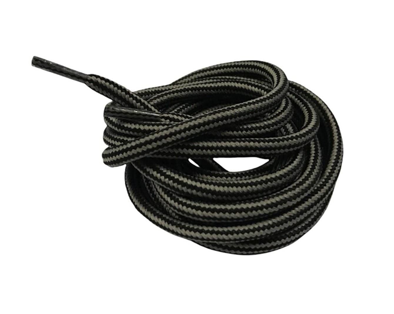 Çift Renk Yuvarlak Bot Bağcığı K350 120cm 1 Çift Siyah Gri