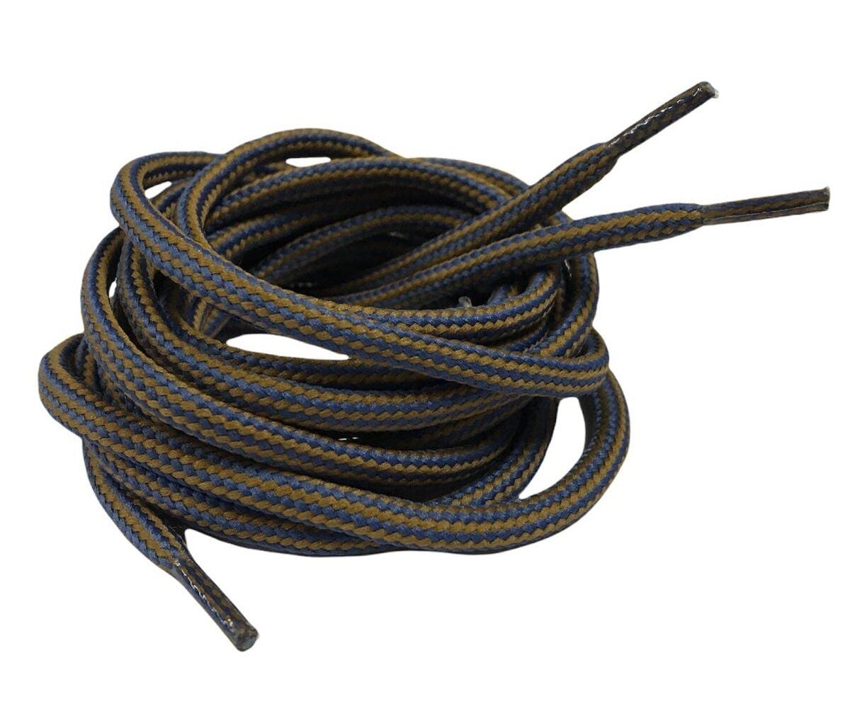 Çift Renk Yuvarlak Bot Bağcığı K350 120cm 1 Çift Mavi Camel