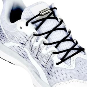 SRTfootcare Akıllı Vidalı Kilitli Elastik Outdoor Ayakkabı Bağcığı Yuvarlak 100cm (Siyah Nikel Vida) 1 Çift