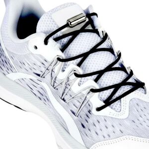 SRTfootcare Akıllı Vidalı Kilitli Elastik Outdoor Ayakkabı Bağcığı Yuvarlak 100cm (Siyah Nikel Vida) 1 Çift Siyah