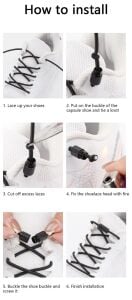 SRTfootcare Akıllı Vidalı Kilitli Elastik Outdoor Ayakkabı Bağcığı Yuvarlak Çizgili 100cm 1 Çift