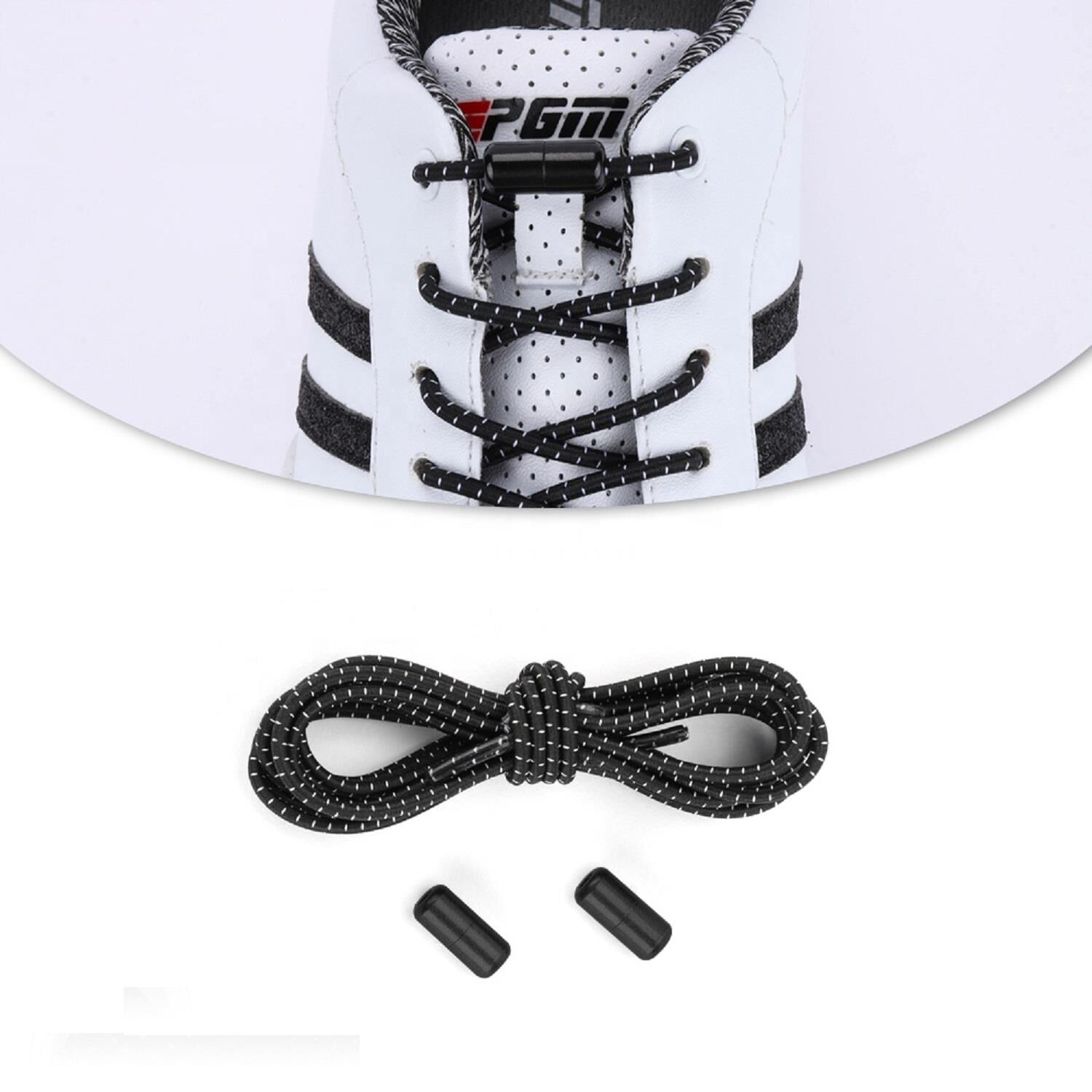 SRTfootcare Akıllı Vidalı Kilitli Elastik Outdoor Ayakkabı Bağcığı Yuvarlak Çizgili 100cm 1 Çift