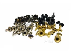 Perçin Rivet 0 no 6mm 50 Takım (Leathercraft, Deri Hobi) Antik Kahve