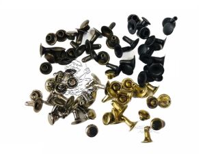 Perçin Rivet 0 no 6mm 50 Takım (Leathercraft, Deri Hobi) Altın