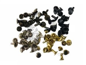 Perçin Rivet 0 no 6mm 50 Takım (Leathercraft, Deri Hobi) Okside