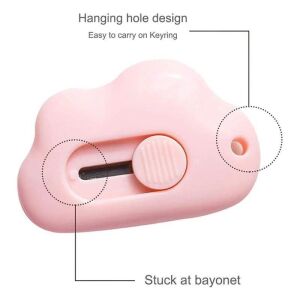 SRTfootcare (50 ADET) PEMBE Taşınabilir Sevimli Bulut Şeklinde Falçata - Maket Bıçağı