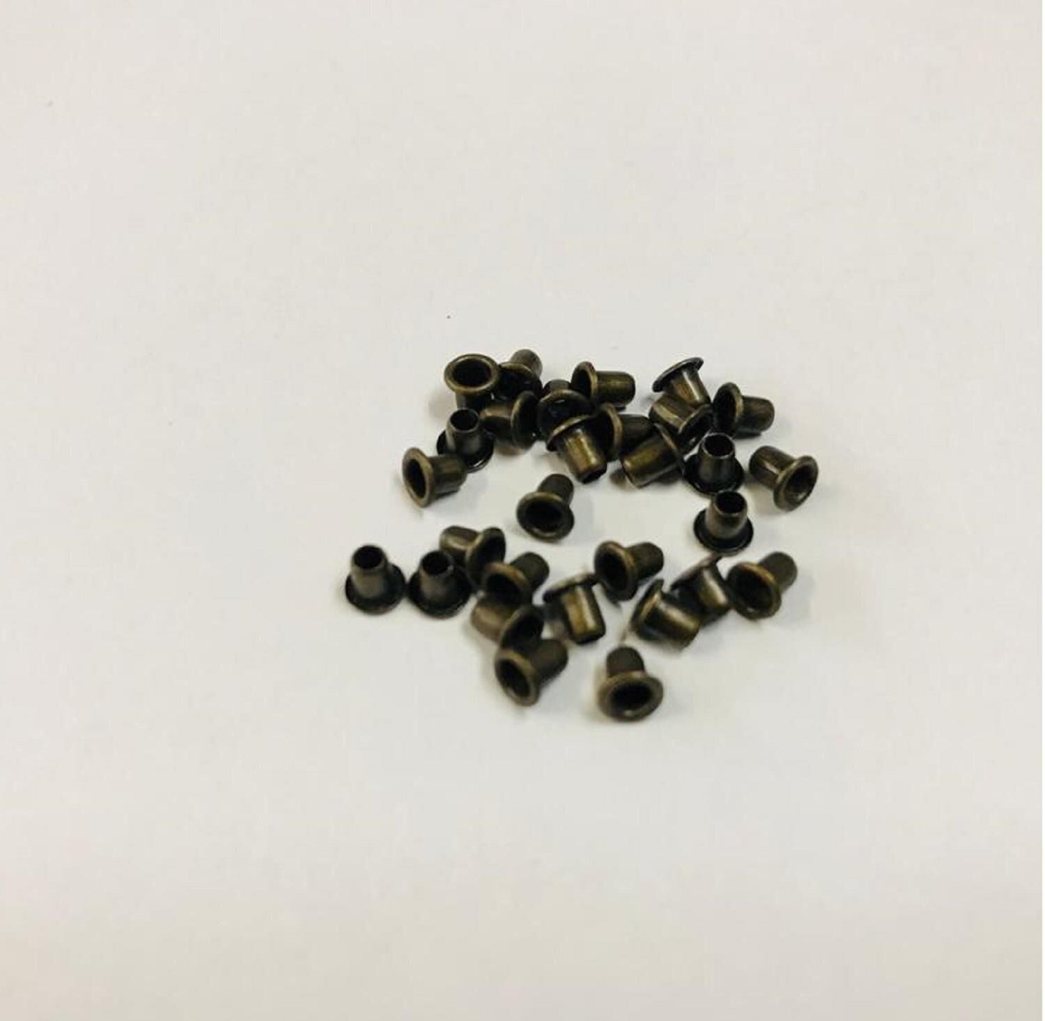 Metal Kuşgözü 25x35 no 4mm 200 Adet  (Alt Pul Dahil Değildir) Antik Kahve