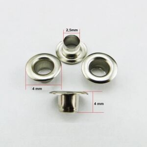 Metal Kuşgözü 25x35 no 4mm 200 Adet  (Alt Pul Dahil Değildir) Nikel