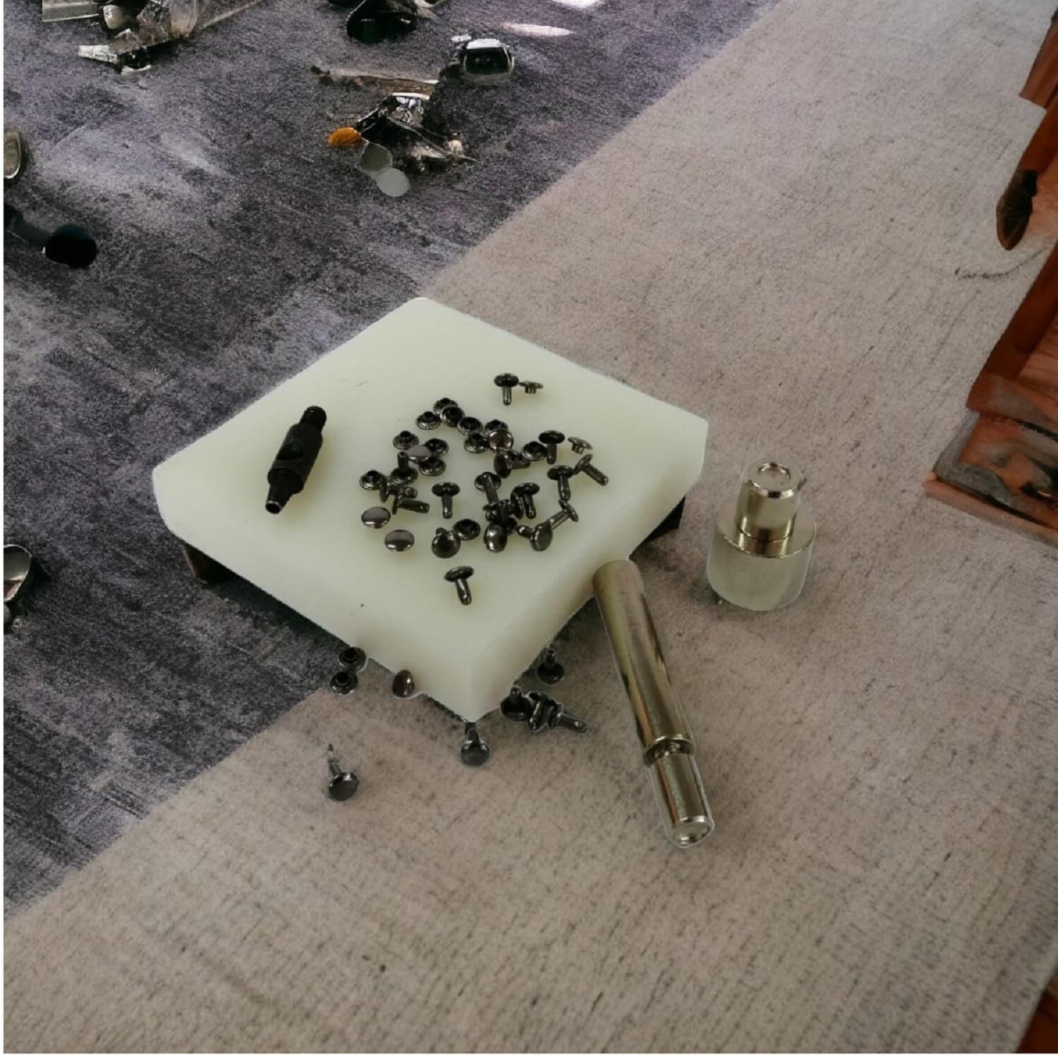 5 Parça Hazır Perçin Ezme Seti - 33 no  İki Taraf Kafa Siyah Nikel