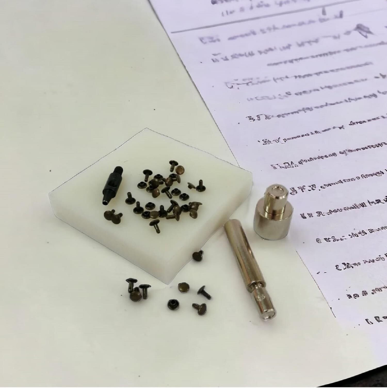 5 Parça Hazır Perçin Ezme Seti - 33,5 no İki Taraf Kafa Antik Kahve