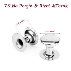 Perçin Rivet 75 no 12mm 25 Takım (Leathercraft, Deri Hobi) Antik Kahve