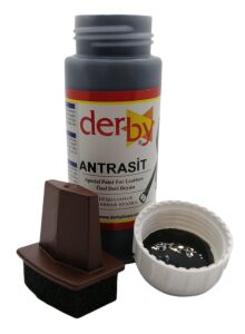 Derby Mont Direksiyon Koltuk Deri Boyası 100ml ve Saplı Sünger 1 Adet Açık Gri