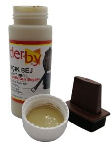 Derby Mont Direksiyon Koltuk Deri Boyası 100ml ve Saplı Sünger 1 Adet Açık Sarı