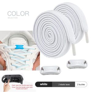 SRTfootcare TakBırak Yeni Nesil Kilitli Elastik Ayakkabı Bağcığı, Tak Bırak Akıllı Lastik Bağcık 1 Çift Lacivert