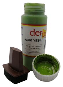 Derby Mont Direksiyon Koltuk Deri Boyası 100ml ve Saplı Sünger 1 Adet Açık Yeşil