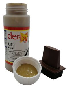Derby Mont Direksiyon Koltuk Deri Boyası 100ml ve Saplı Sünger 1 Adet Bej