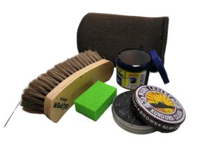 Leflef 5 li Ayakkabı Bakım Seti Ekstra Lacivert Boya - Naturel Cila - Krem Bej Fırça