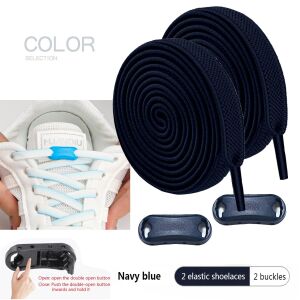 SRTfootcare TakBırak Yeni Nesil Kilitli Elastik Ayakkabı Bağcığı, Tak Bırak Akıllı Lastik Bağcık 1 Çift Lacivert