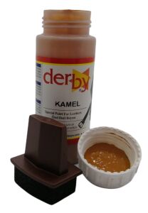 Derby Mont Direksiyon Koltuk Deri Boyası 100ml ve Saplı Sünger 1 Adet Camel