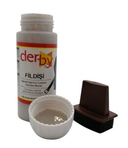 Derby Mont Direksiyon Koltuk Deri Boyası 100ml ve Saplı Sünger 1 Adet Fildişi